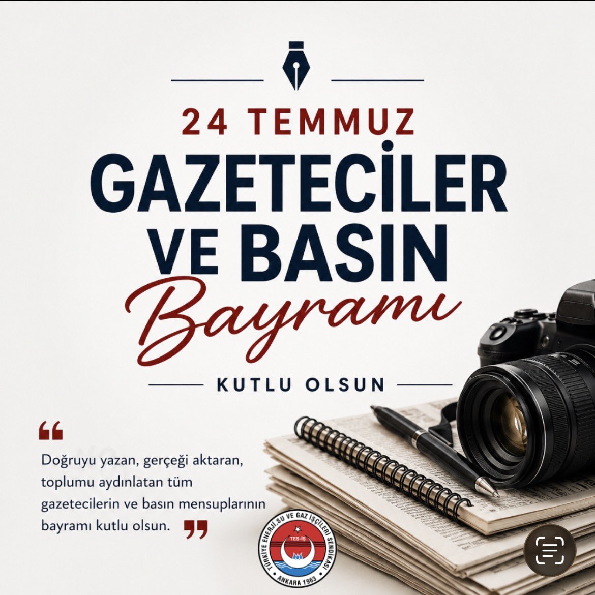 24 Temmuz Gazeteciler ve Basın Bayramı Kutlu Olsun