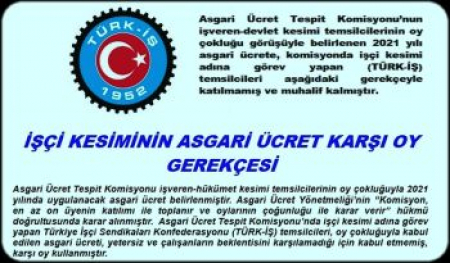 ASGARİ ÜCRET KARŞI OY GEREKÇESİ