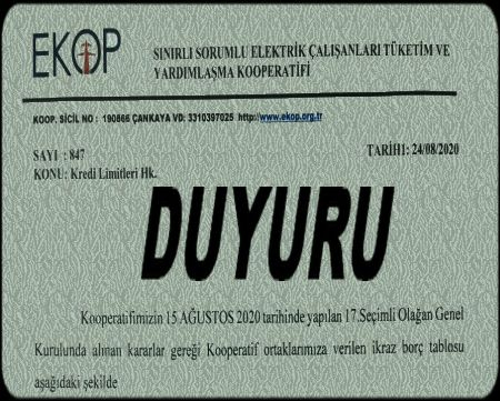 EKOP DUYURUSU