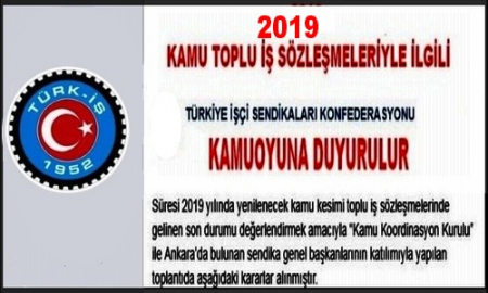 2019 KAMU SÖZLEŞMELERİ
