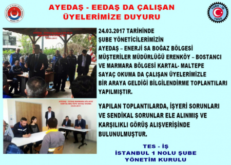 -24.03.2017-  AYEDAŞ – ENERJİSA  BOĞAZ BÖLGE – MARMARA BÖLGE