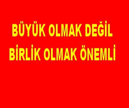 BÜYÜK OLMAK DEĞİL BİRLİK OLMAK ÖNEMLİ