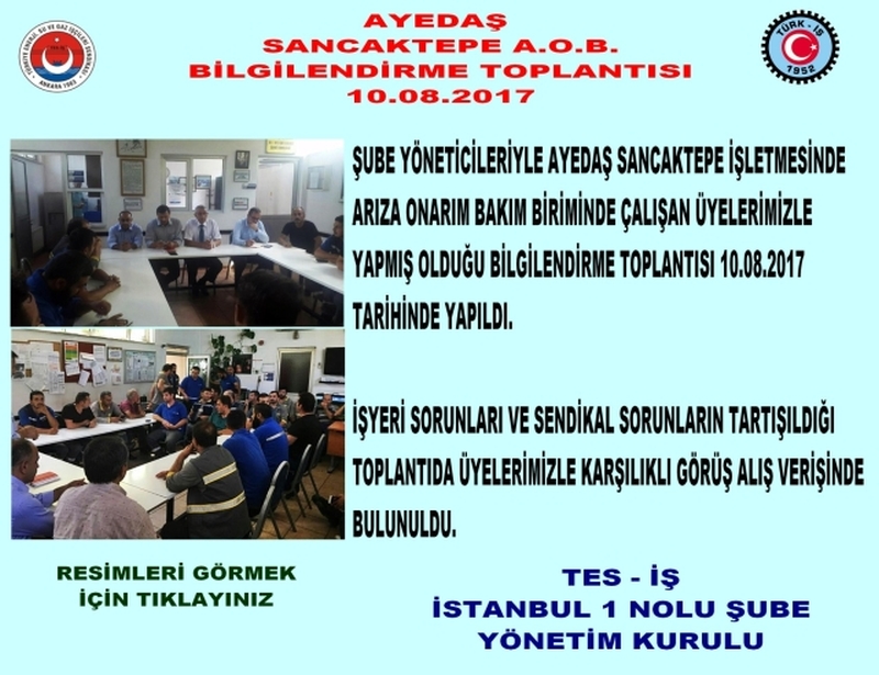 AYEDAŞ SANCAKTEPE BİLGİLENDİRME