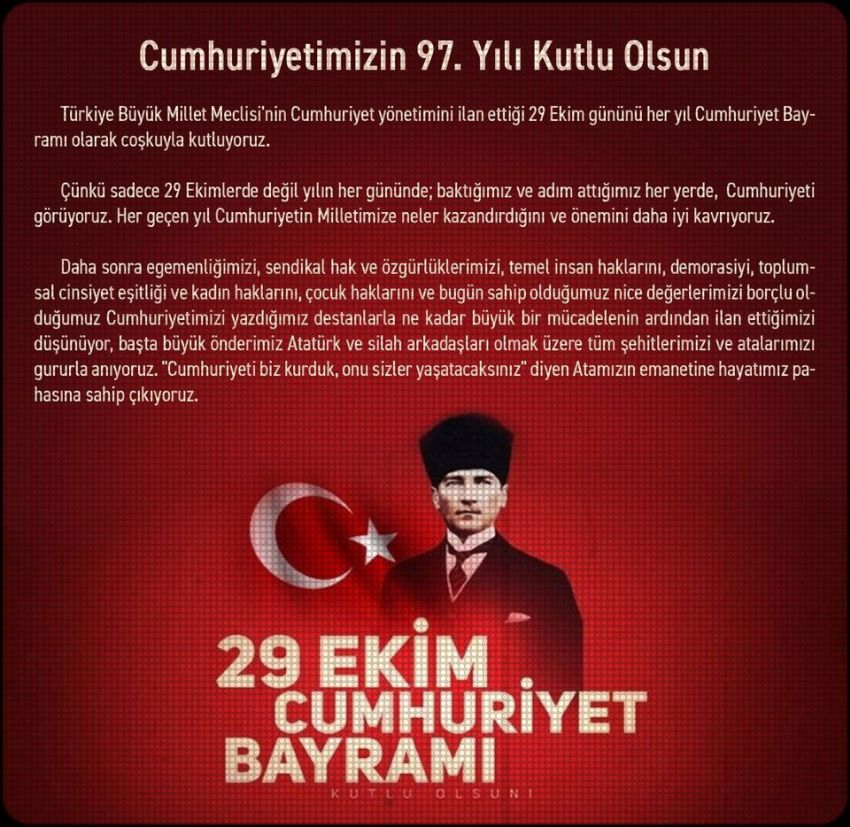 TES İŞ GENEL MERKEZİN CUMHURİYET MESAJI