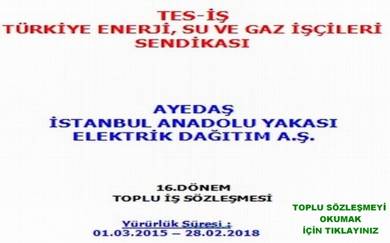 AYEDAŞ TOPLU SÖZLEŞMESİ