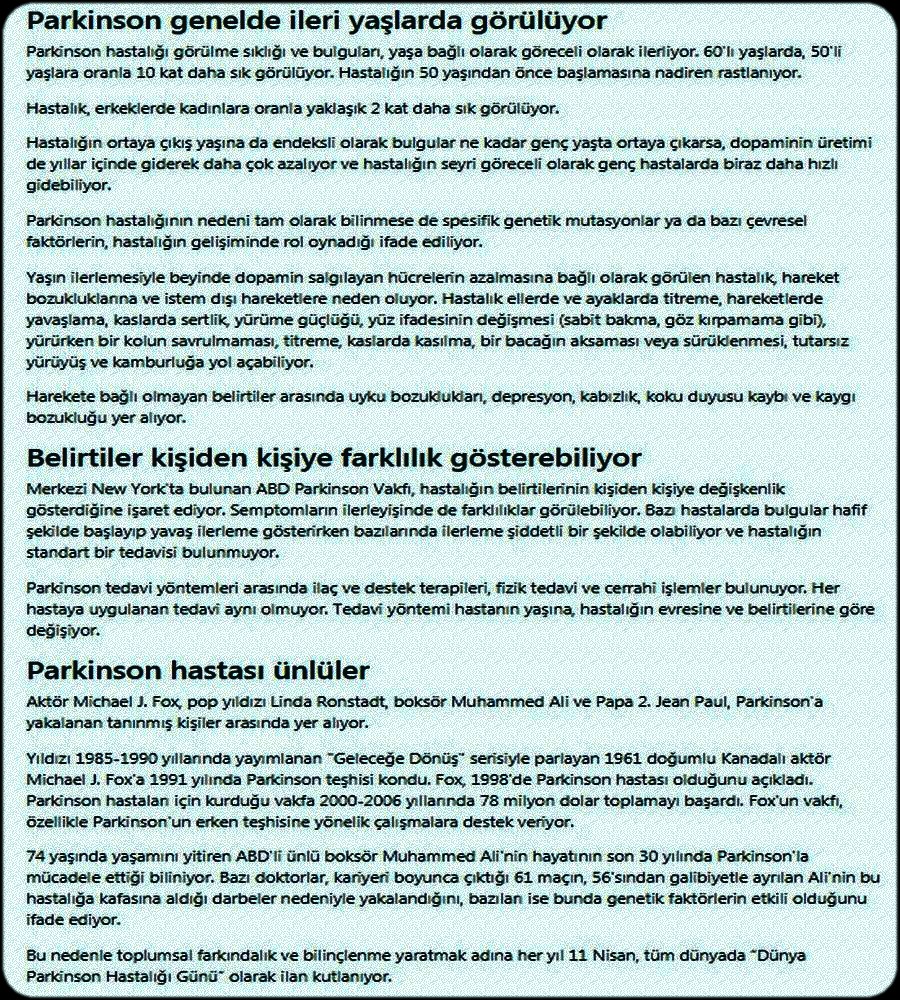 DÜNYA PARKİNSON GÜNÜ