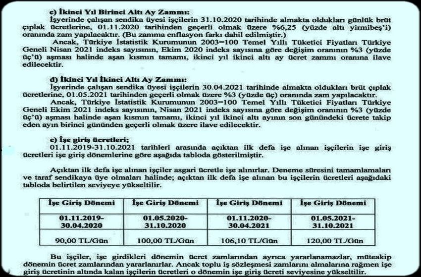 TAŞERON SONRASI İLK TİS
