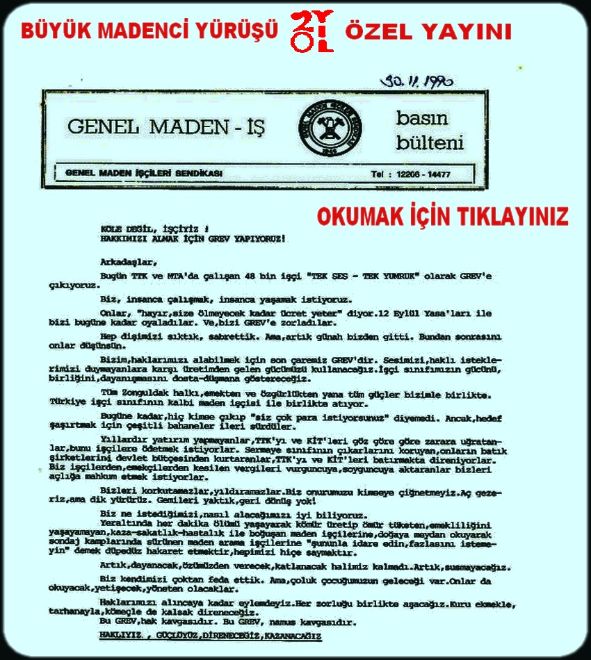 BÜYÜK MADENCİ YÜRÜYÜŞÜ ÖZEL YAYINI