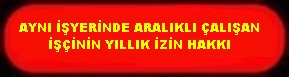 AYNI İŞYERİNDE ARALIKLI ÇALIŞAN İŞÇİNİN İZİN HAKKI