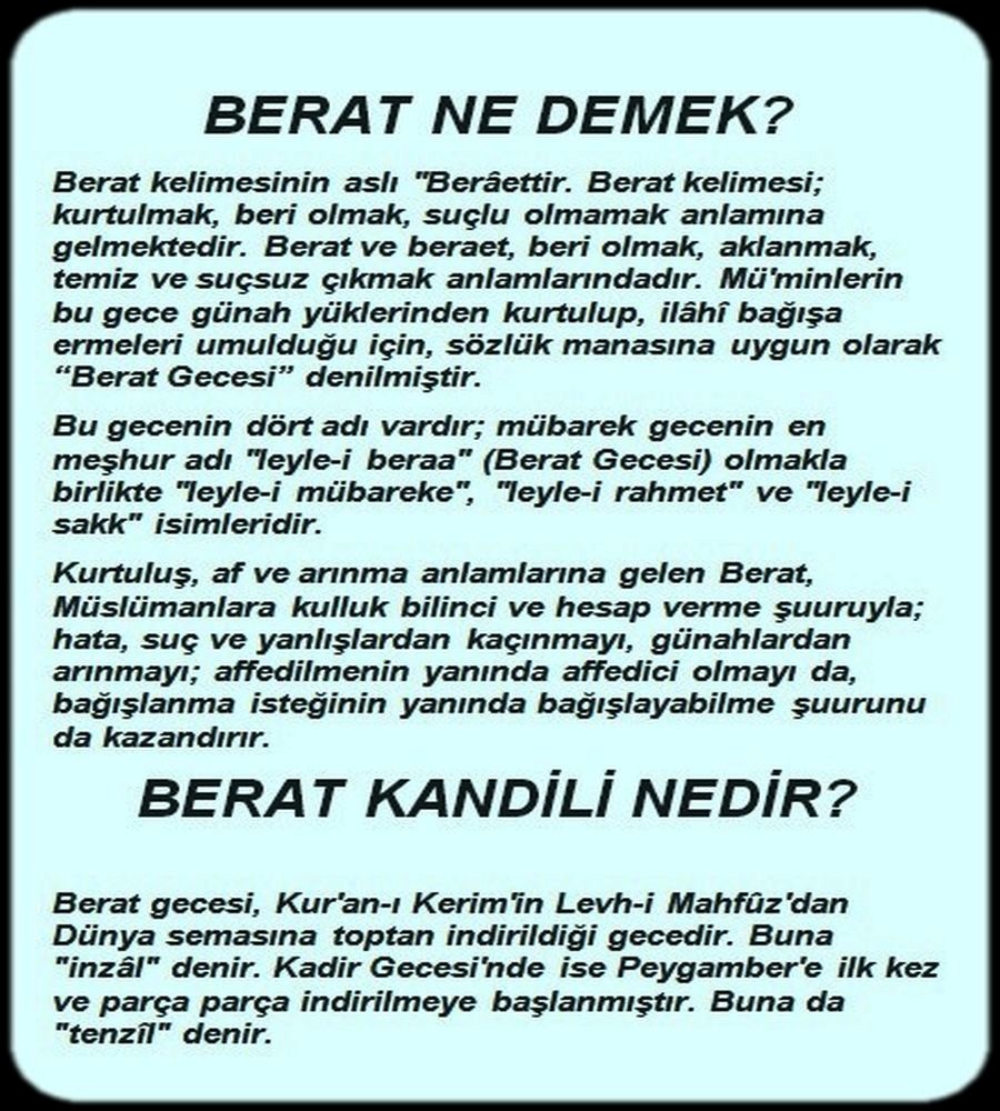BERAT KANDİLİ