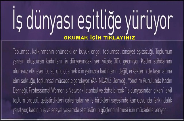 İŞ DÜNYASI EŞİTLİĞE KOŞUYOR