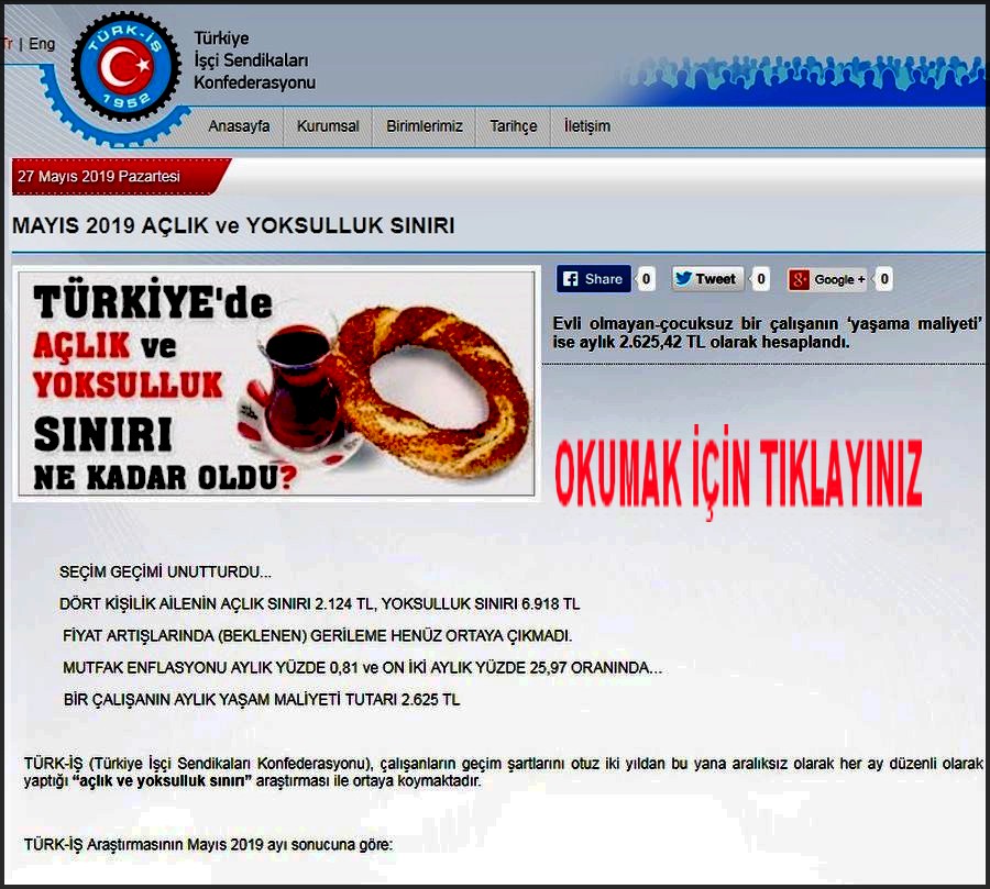 MAYIS AYI AÇLIK SINIRI