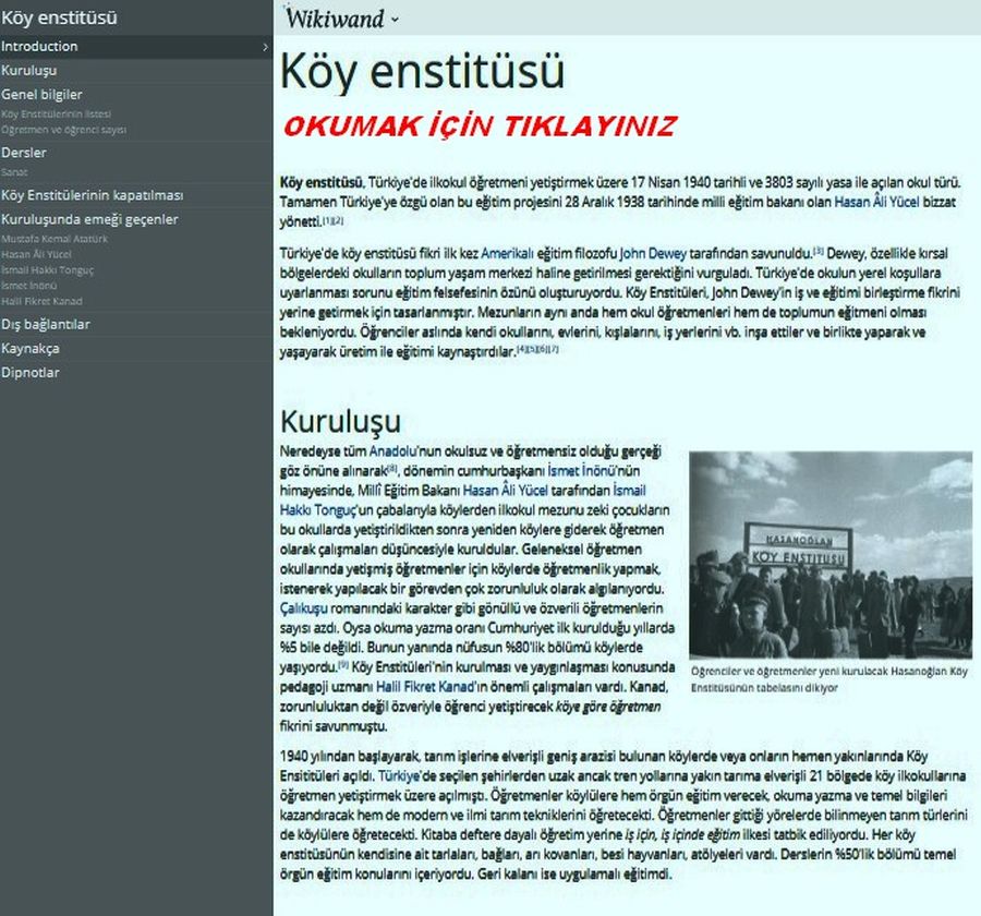 KÖY ENSTİTÜSÜNÜN KURULUŞU