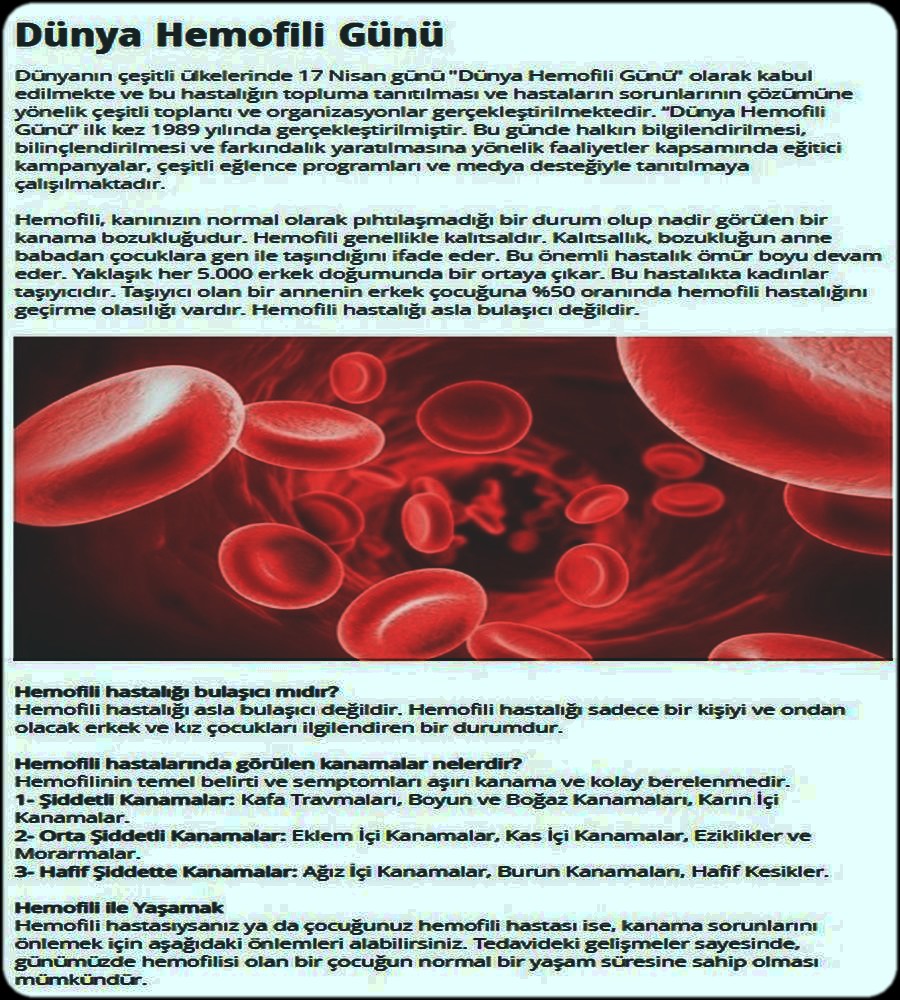 DÜNYA HEMOFİLİ GÜNÜ