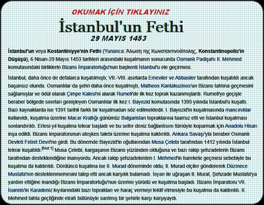 İSTANBUL UN FETHİ