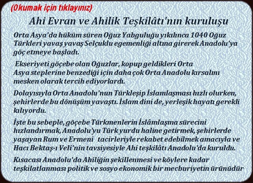 AHİ EVRAN VE AHİLİK