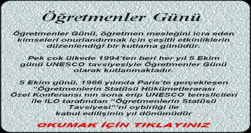 ÖĞRETMENLER GÜNÜ
