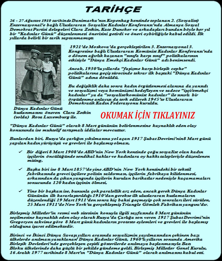 8 MART TARİHÇESİ