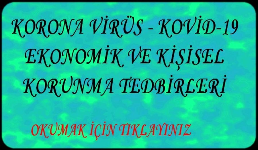 KORONA VİRÜS EKONOMİK VE KİŞİSEL TEDBİRLER