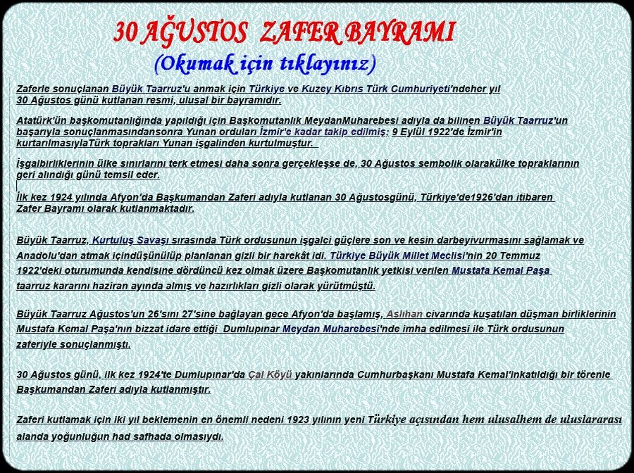 30 AĞUSTOS 2020