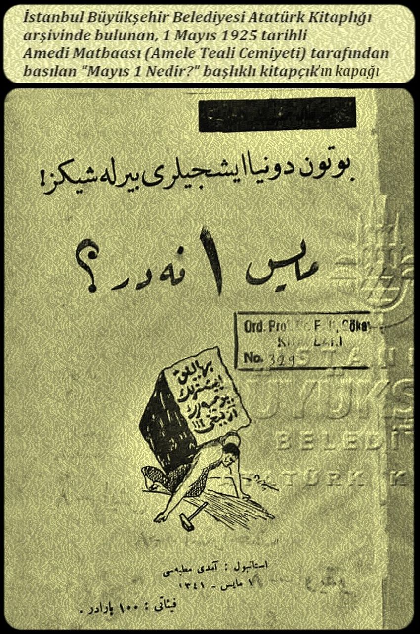 1925 basımlı 1 mayıs broşürü kapakçığı