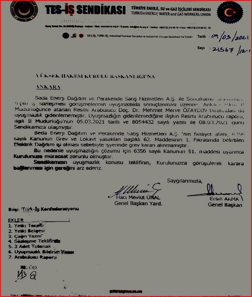 YÜKSEK HAKEM KURULU BAŞVURUSU