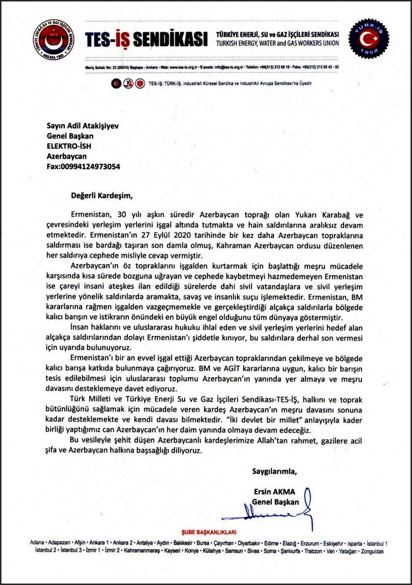 GENEL BAŞKANIN MEKTUBU